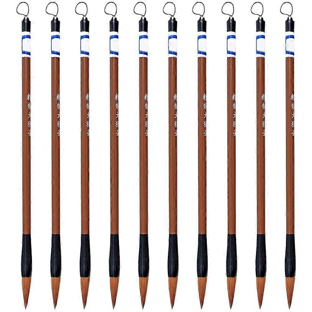Chinese Writing Brushes 10 Piece Bamboo Calligraphy Brush Pen Set For Chinese Calligraphy Regular Script Painting