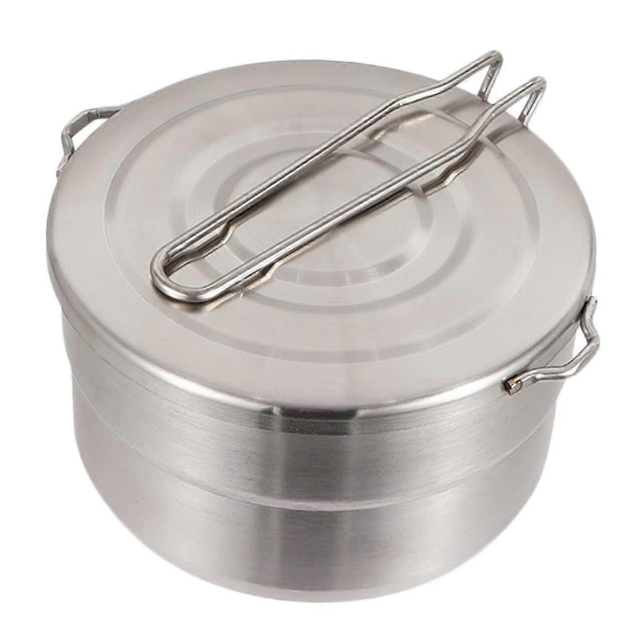 Camping Cook Pot with Folding Handle Durable Lightweight for Hiking Backpacking and Outdoor Cooking