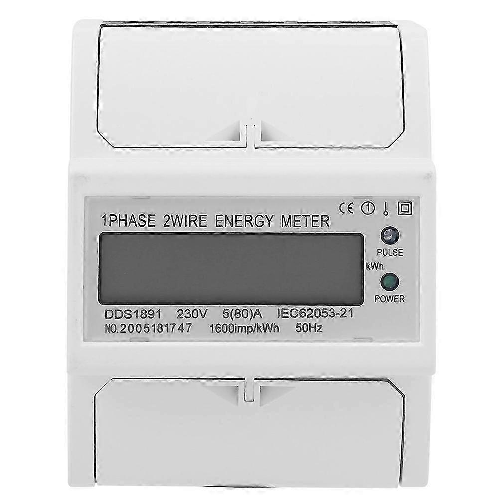 2P Single Phase Din Rail Meter LargeScreen Multifunction No Backlight Smart Energy Tool DDS1891