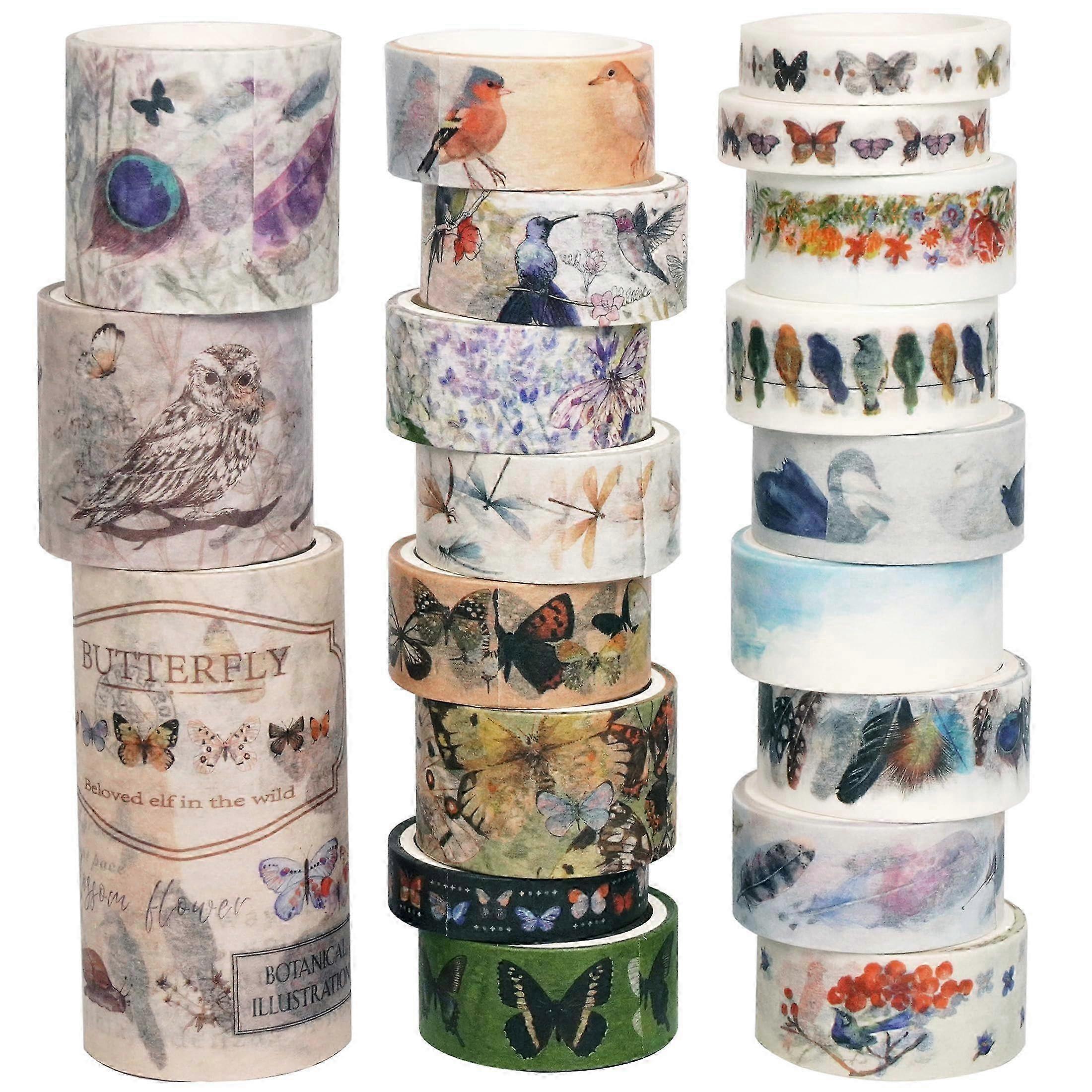 20 Rolls of Decorative Tape Set for Arts, Crafts, and Gift Wrapping Suitable for Better Creative Projects