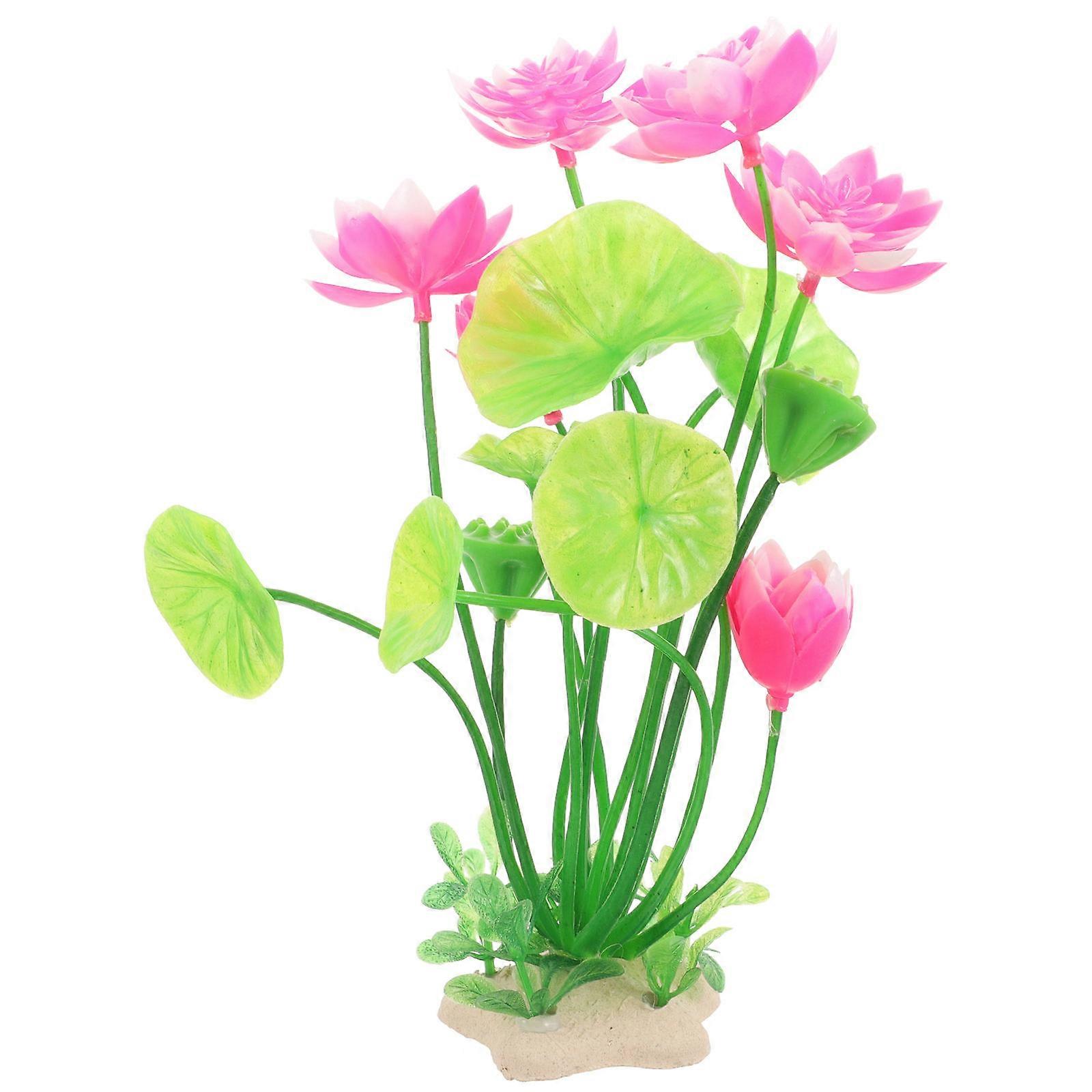 Artificial Lotus Aquarium Decoration Office Aquarium Accessory 1Set