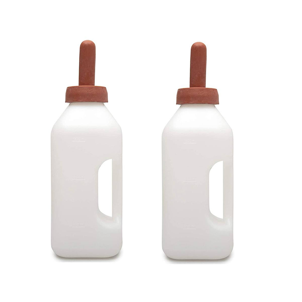 Calf Bottle with Handle and Push-on Nipple 2 Quart Feeder