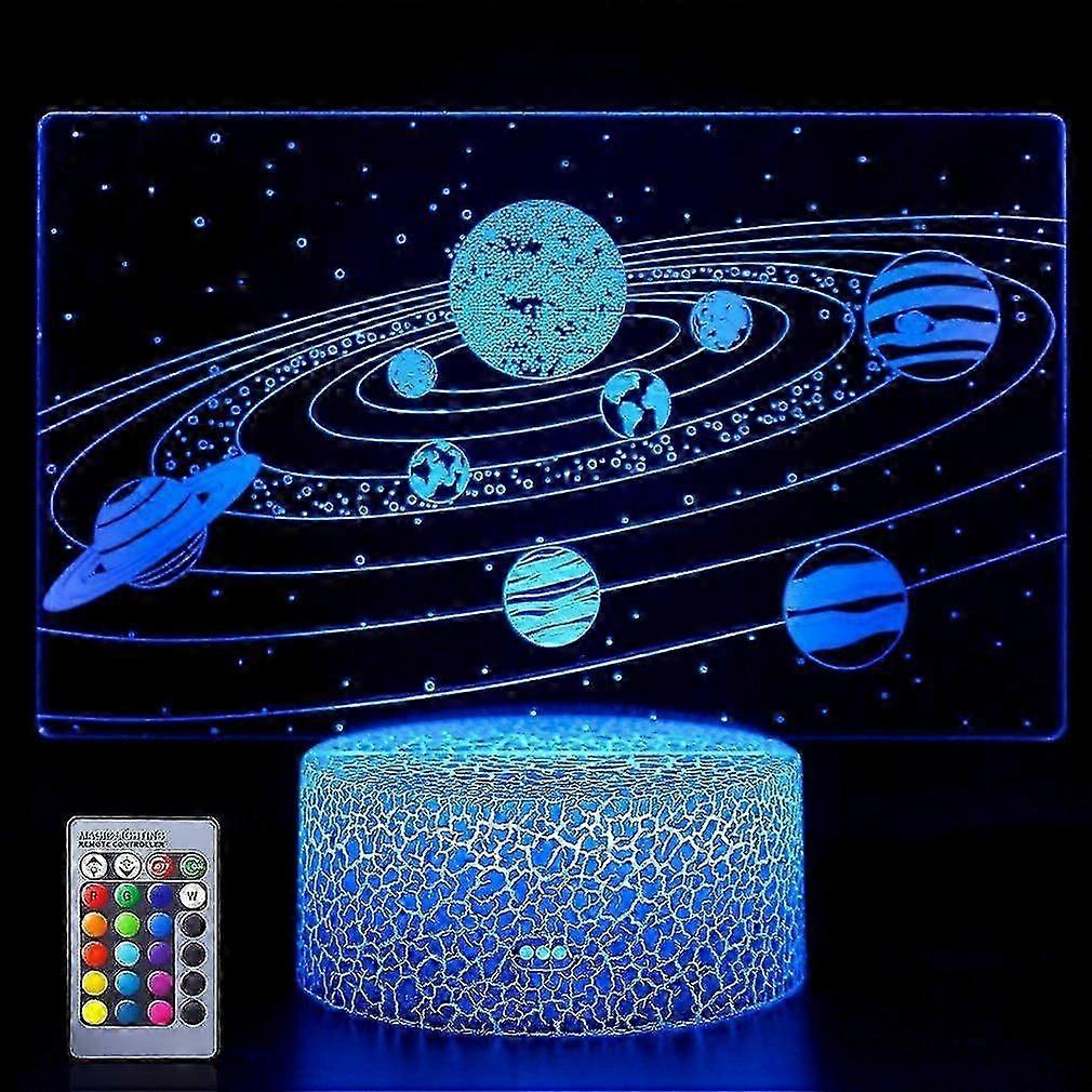 3D Solar System Night Light - Universe Space Illusion Lamp