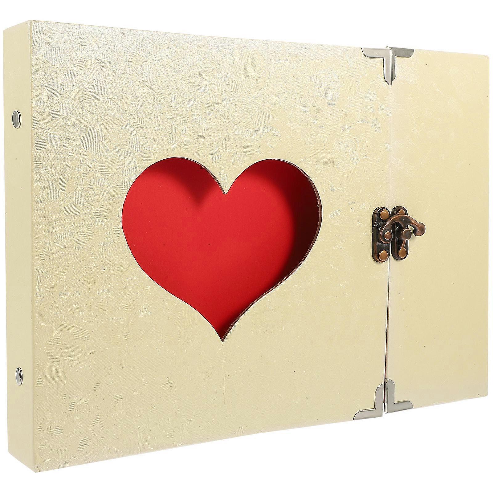 Photobooth Album Book Diy Photo Book Heart Shaped Cover Retro Style For Parent Child Time 1Set