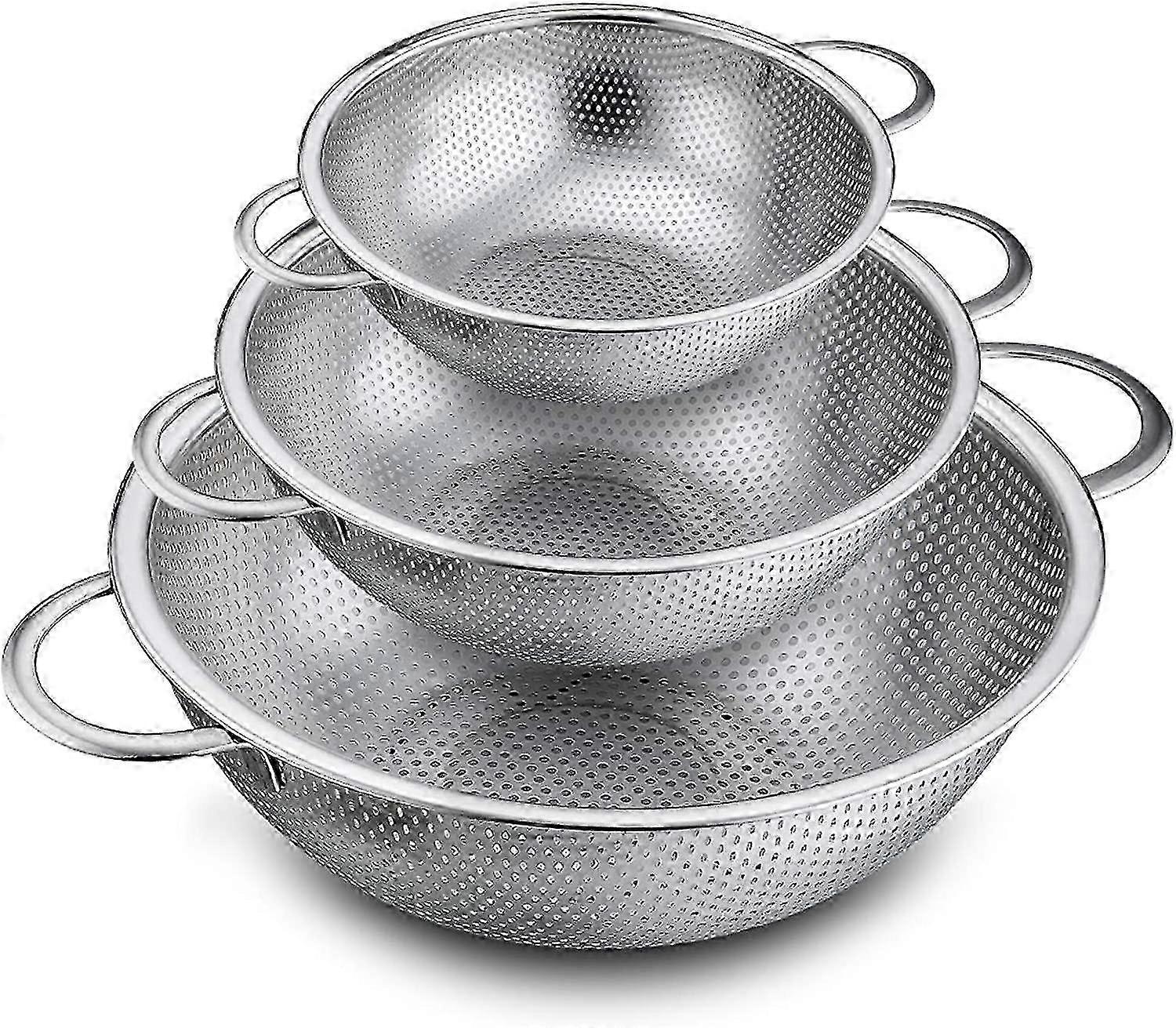 Three-section Colander, Stainless Steel Microporous Kitchen Colander