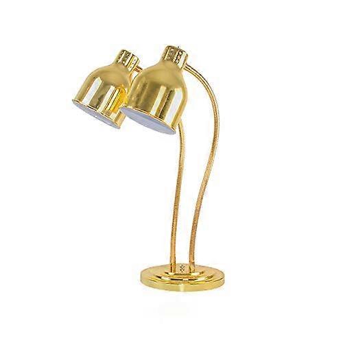 Heat lamp for food, single/double bulb, heat and preservation light for buffets, portable commercial heat lamp (gold)