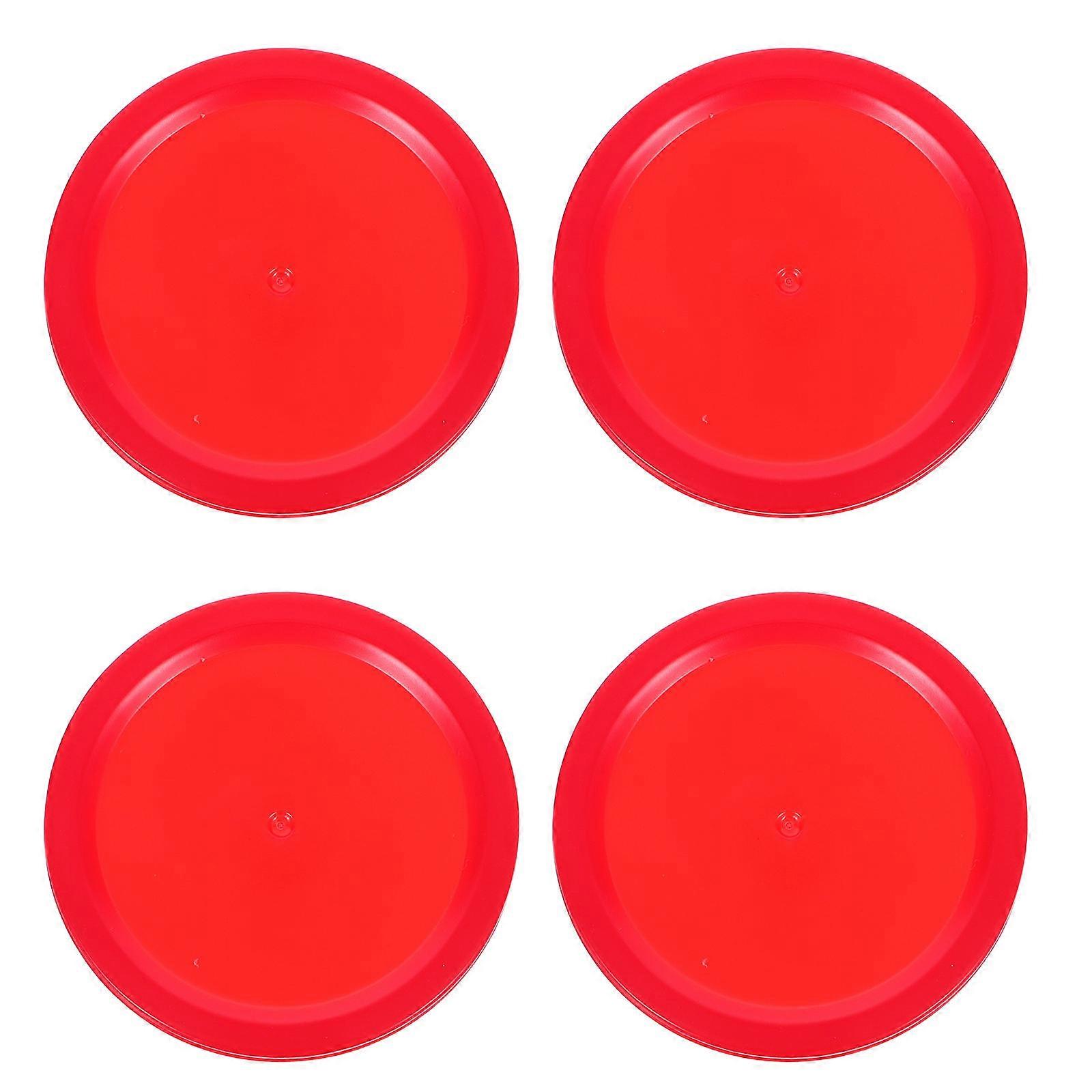 4pcs Red Air Hockey Pucks Replacement with Paddles for Game Tables – Essential Accessories for Air Hockey Equipment and Tabletop Games