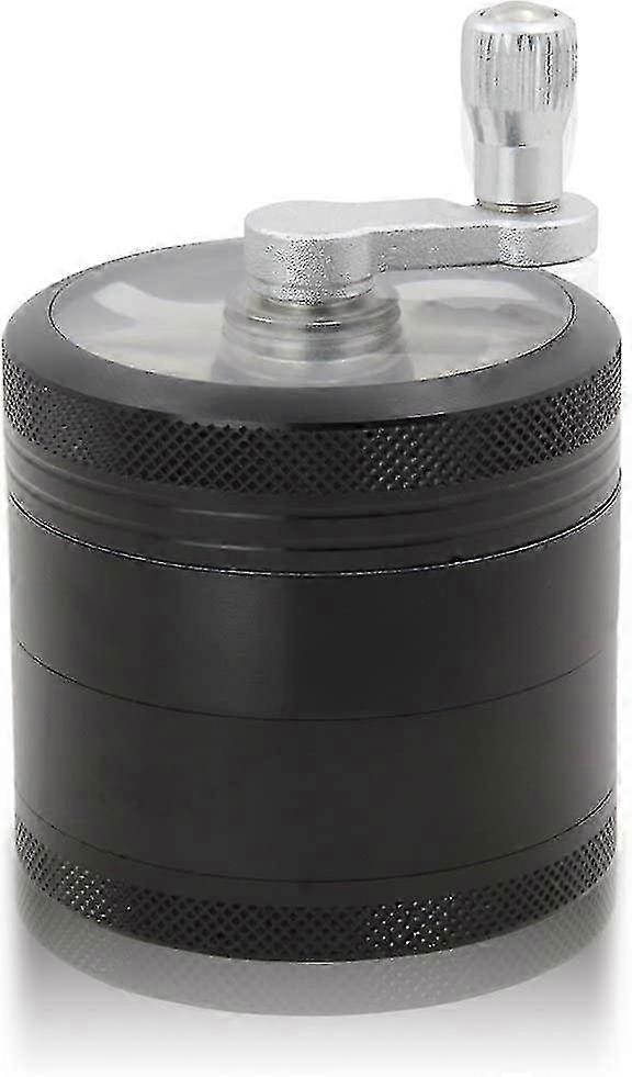 Moedor de alumínio à mão premium à prova de quebra para ervas herbal & especiarias 4 peça 2,2 polegadas (alumínio preto)