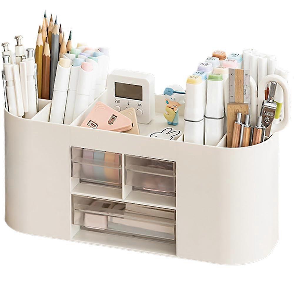 Pen Holder Storage Box, Desk Organiser, Large Capacity, Multifunctional with Drawer