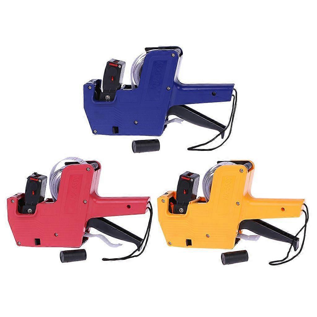 MX-5500 8 Digits Price Tag Gun Labeler Labeller Stickers Label Paper +2 Ink Roll
