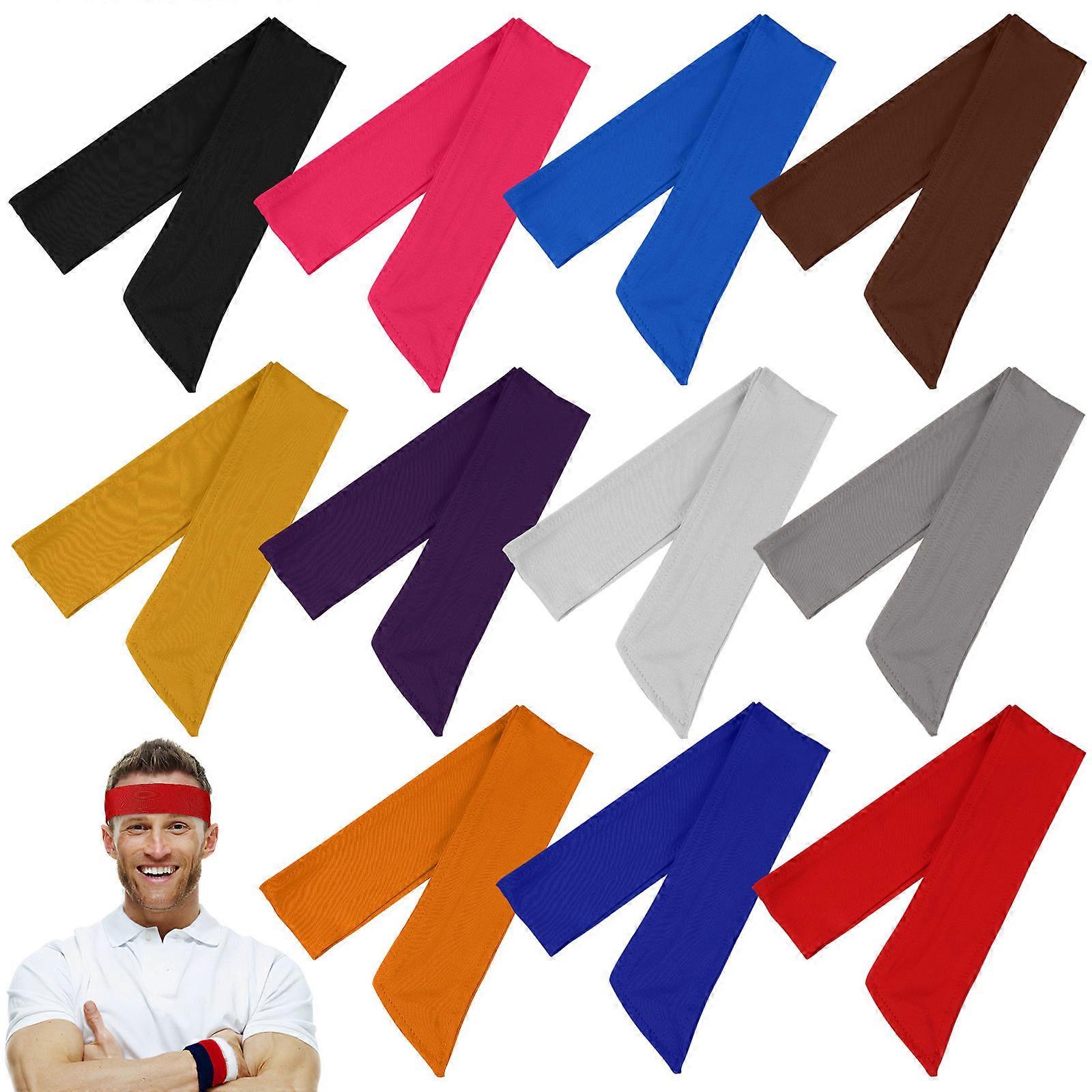 15 Pcs Adjustable Sports Headbands – Moisture Wicking Sweatbands for Basketball, Tennis, Gym, Cycling and More Activities
