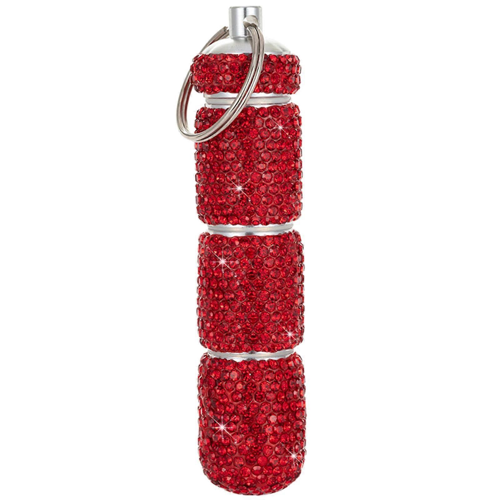 Small Aluminum Pill Box with Keychain, Portable for Wallet, Pill Holder for Travel and Everyday Use