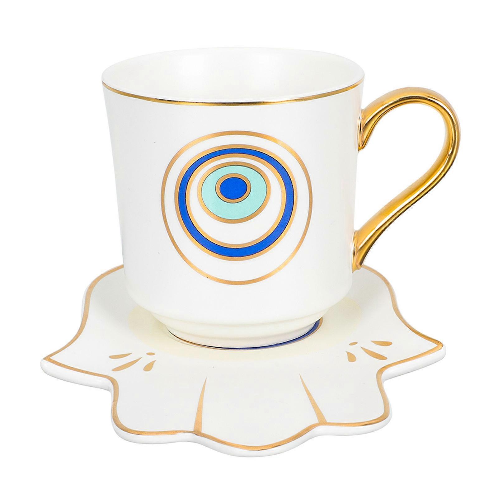 European Style Ceramic Milk Holder Tea Cup Set with Saucer – Elegant Porcelain Coffee Cup for Home, Café, and Office Use – Perfect for Hot Beverages