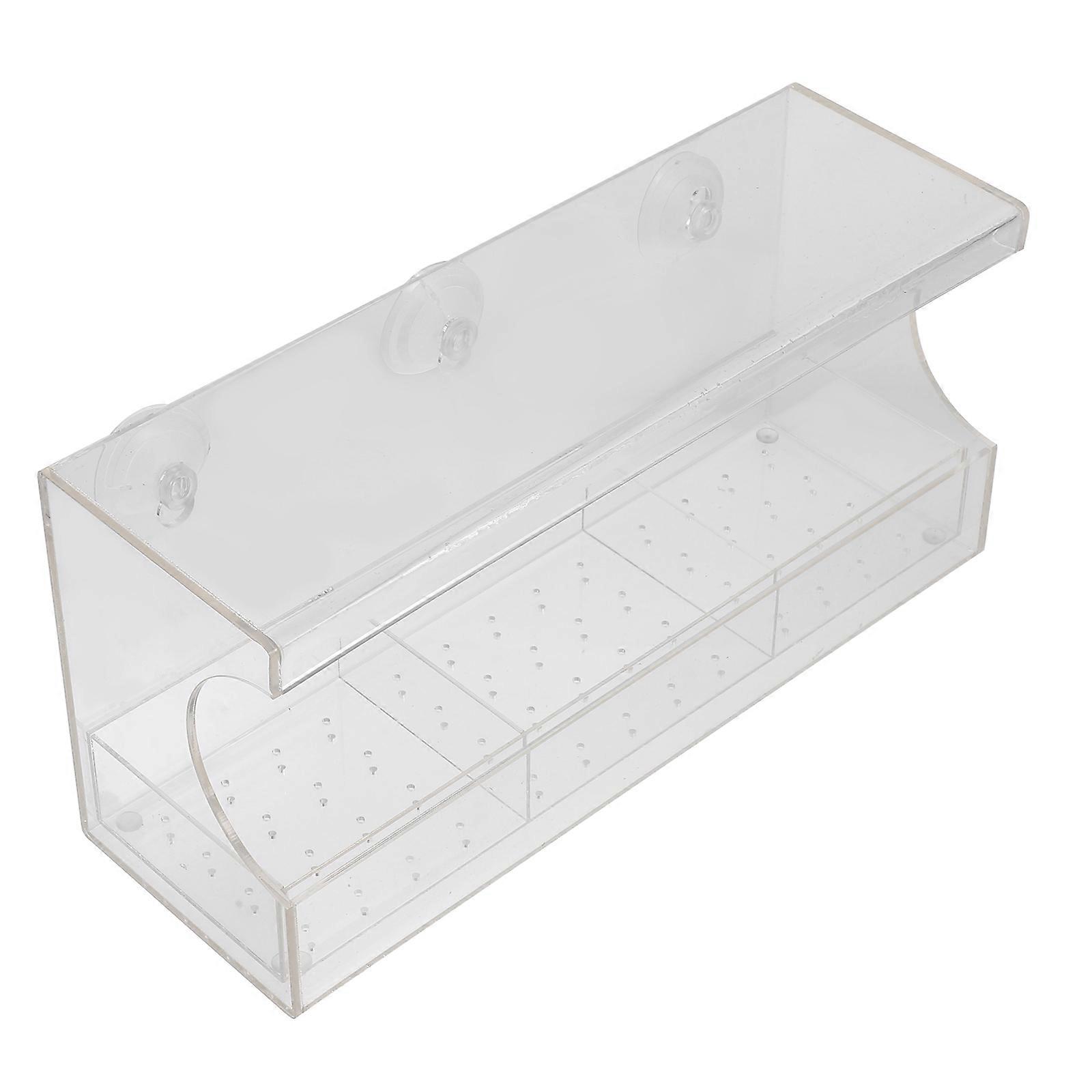 Transparent Acrylic Bird Feeder with Suction Cups for Window Great for Outdoor Use White 3 Cups Design