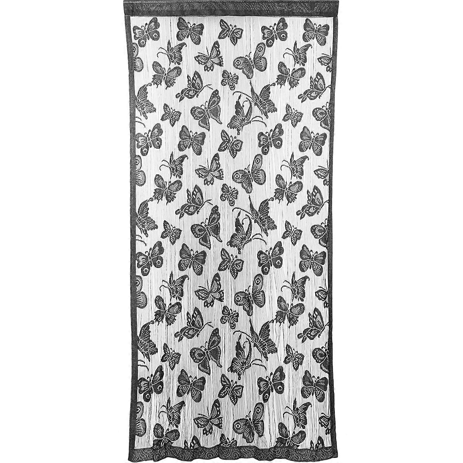 Voile Curtains 1Pcs Black Semi-Shading Sheer Curtains for Window Use Sunlight Softening