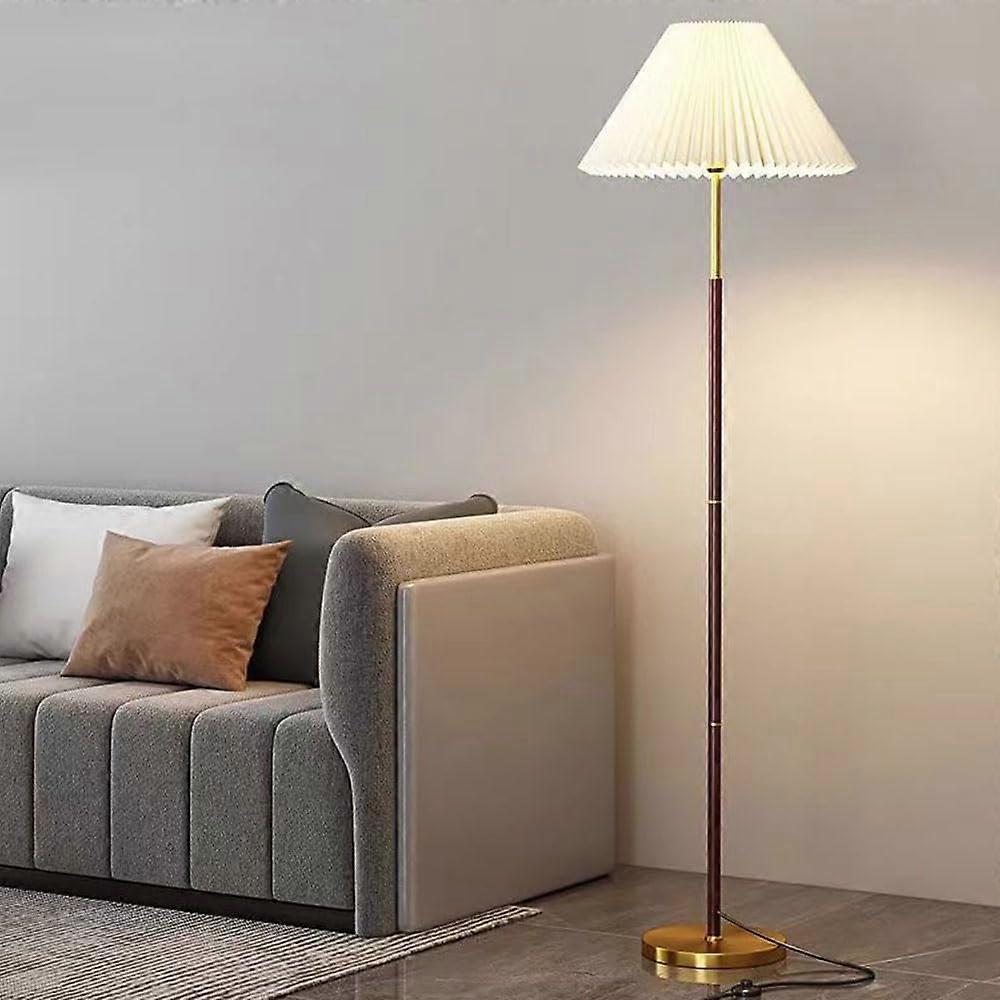 Pleated fabric floor lamp, classic, elegant, vertical, soft reading lamps for indoor