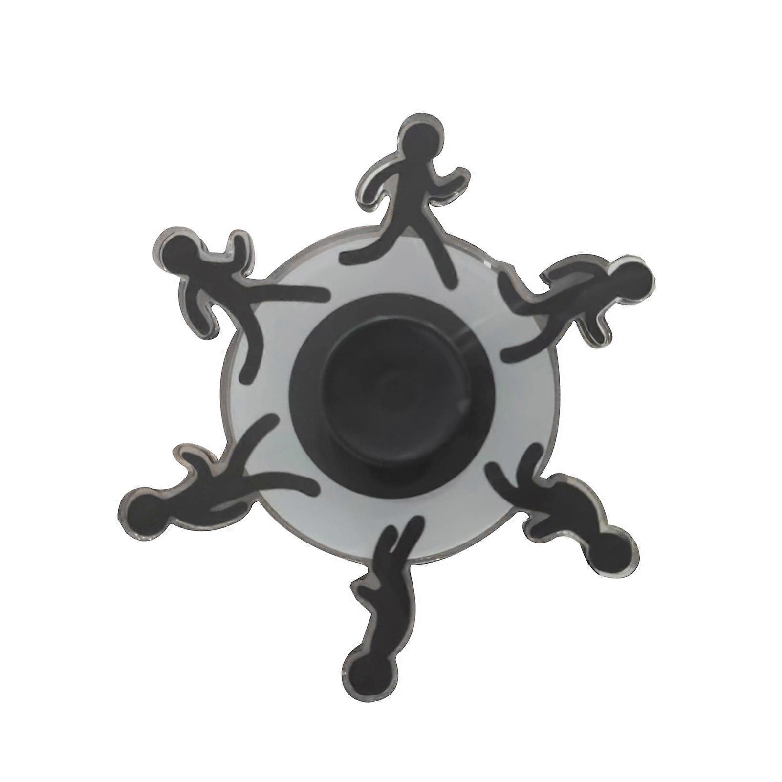 Optical Illusion Plastic Spin Toy Moving Stickman Motion Finger Spinner For Focusing Enhancement And Anxiety Relief Multicolor