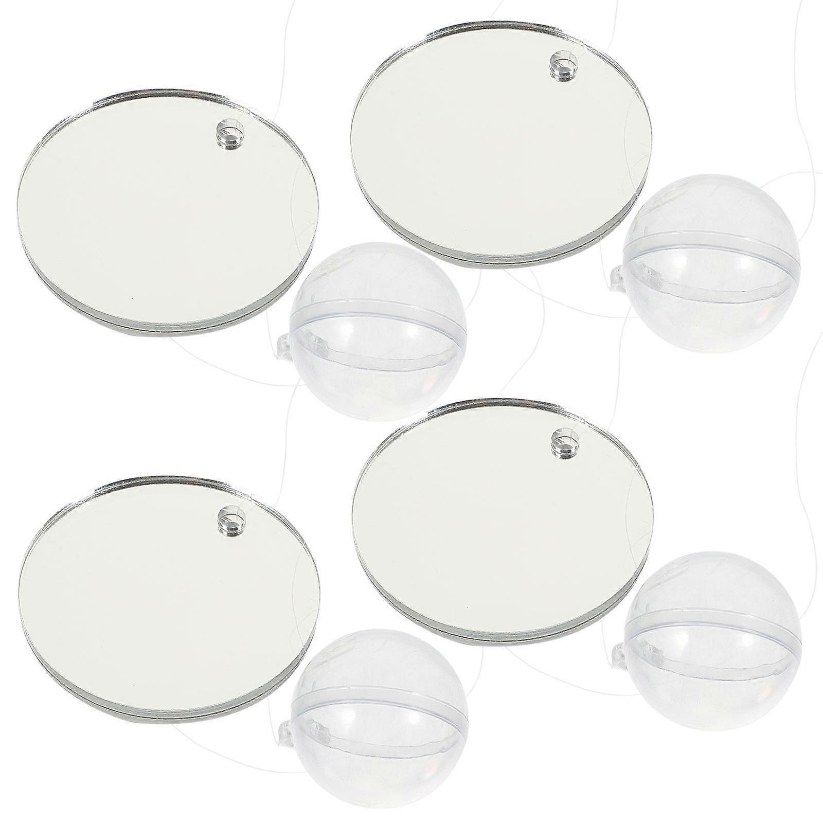 Betta Fish Training Mirror with Floating Ball Design for Daily Use Acrylic Beige 4 Pieces