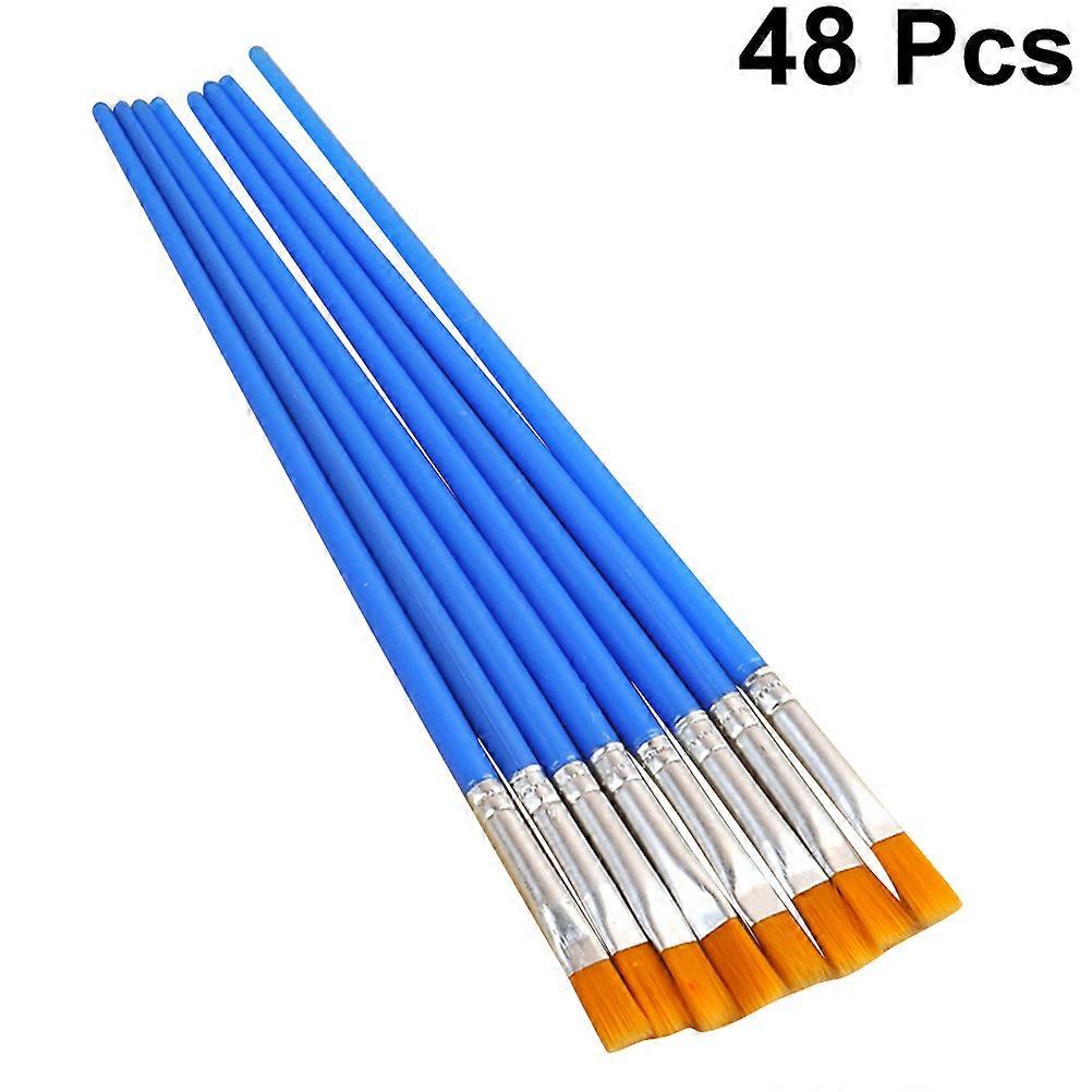 Blue Nylon Painting Set with Versatile Brushes for Easy Cleanup and Fine Details 48 Pieces