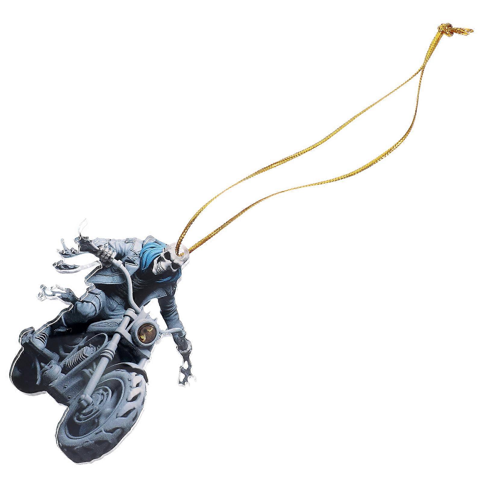 سيارة هالوين معلقة قلادة جمجمة زخرفة متعددة الألوان 3.1×2.7×0.2 بوصة ديكور حقيبة 1 قطعة