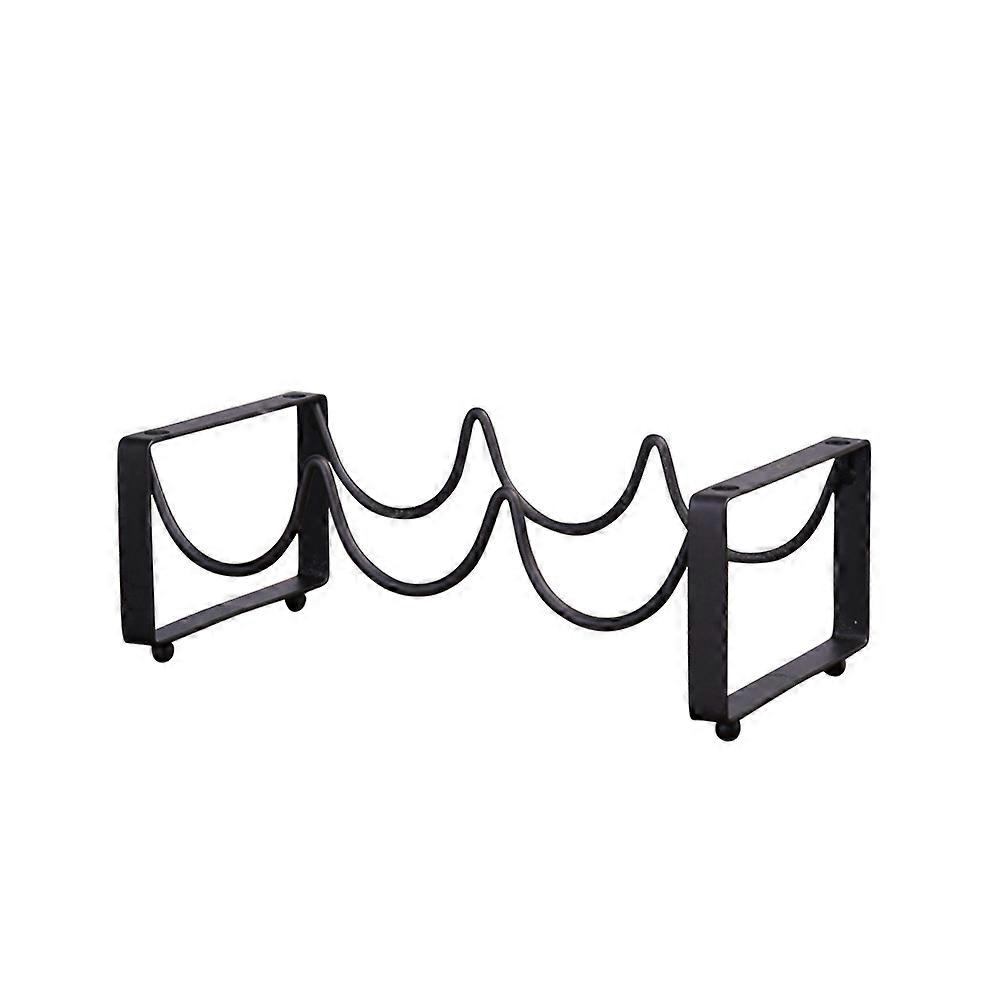 Iron Wine Rack with Smooth Surface and NonSlip Round Bottom Design Holds 3 Bottles Dark Brown