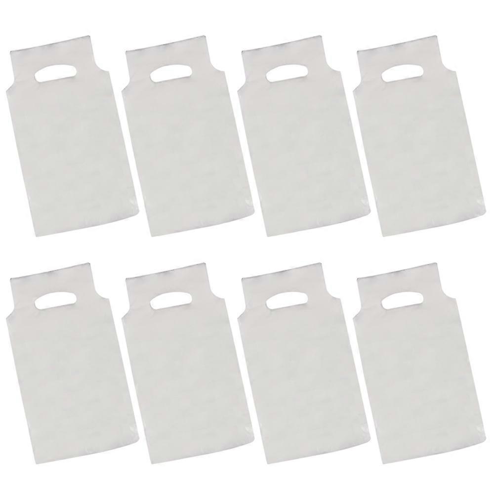 Transparent Disposable Shopping Handbag with Handle for Takeout Beverage Packaging HPDE Material 24cm