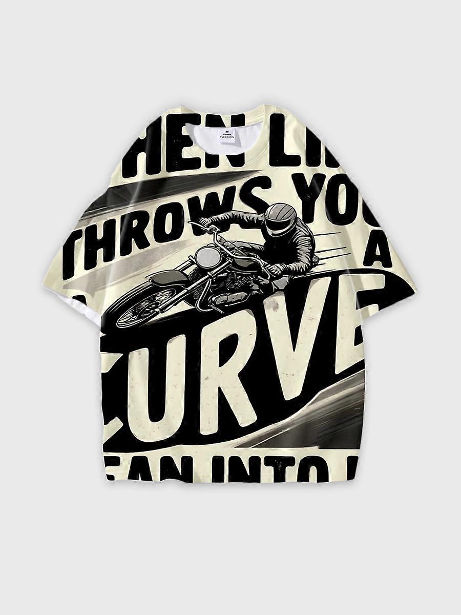 T-shirt round neck Pattern loose short sleeve E494