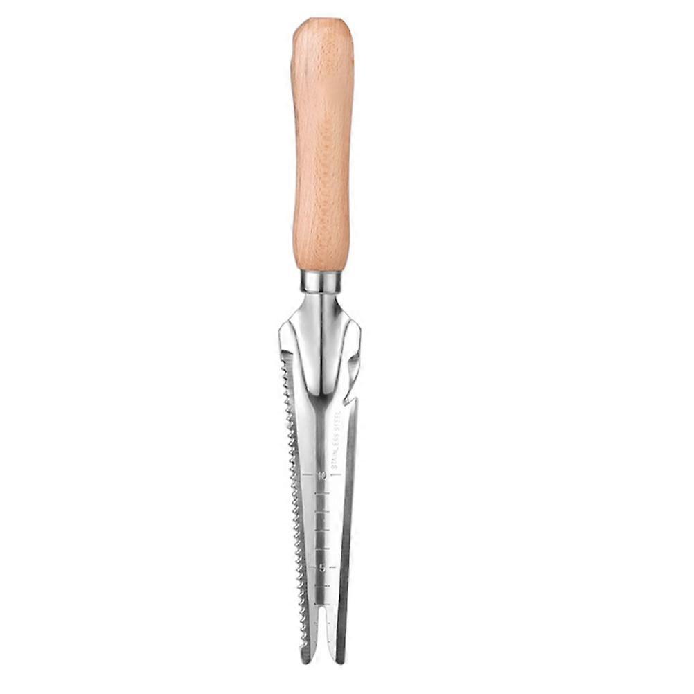 Manual Weeder Puller Tool Grass Removal Garden Work Wooden Handle Weeding Remover 1Set