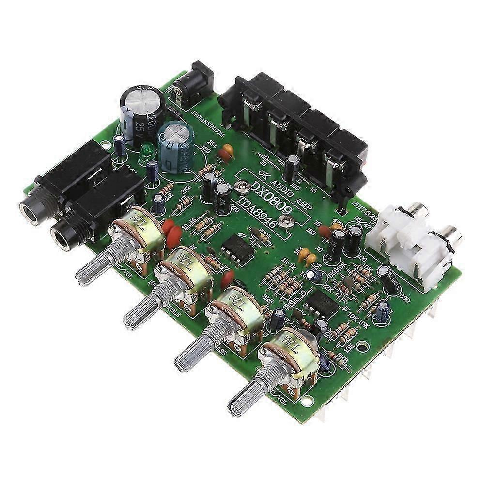 DX0809 Two-Channel Power Amplifier Board 60W Hi-Fi Stereo Audio Power Amplifier Volume Tone Control
