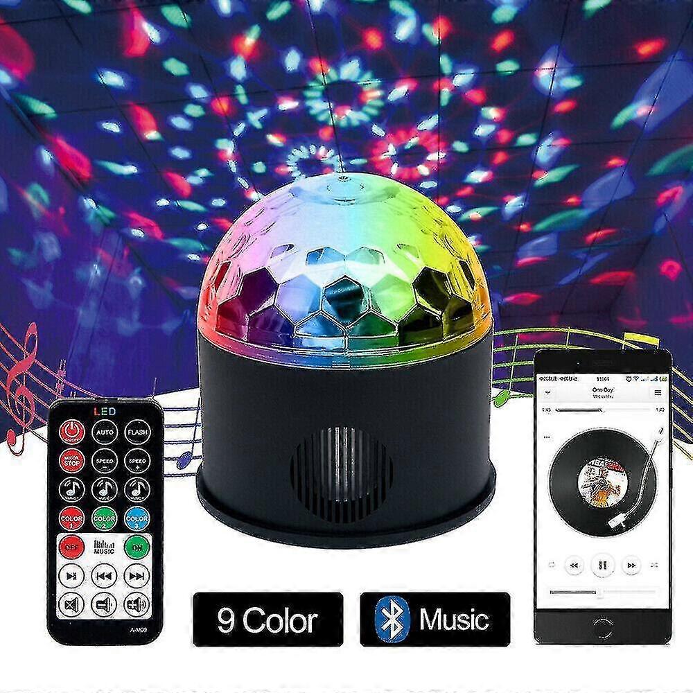 Loudspeaker Management System with RGB Disco Ball Light & Music Player - Voice Remote Control Stage Lighting for Clubs & Parties