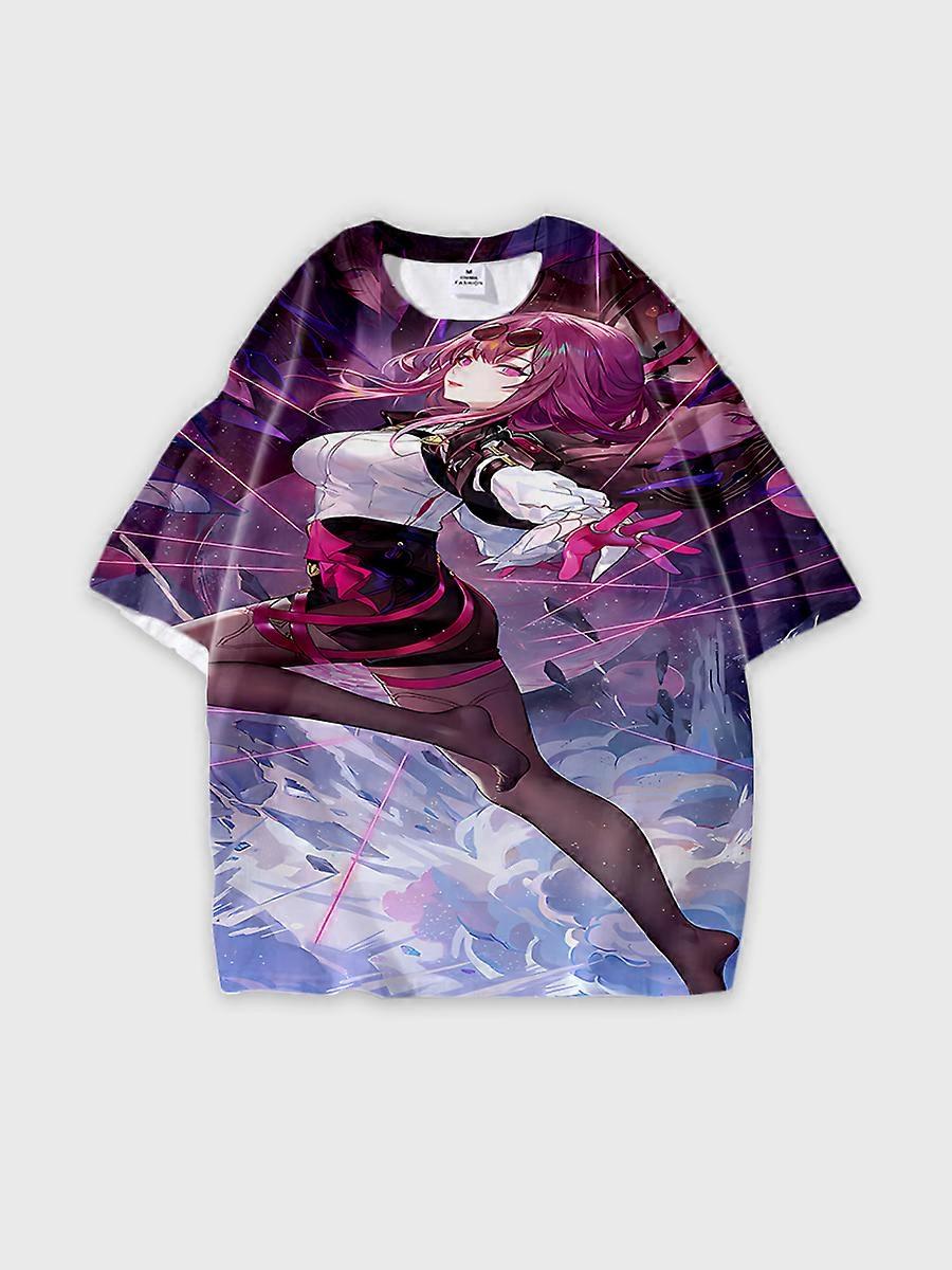 T-shirt round neck Role Pattern loose short sleeve K229