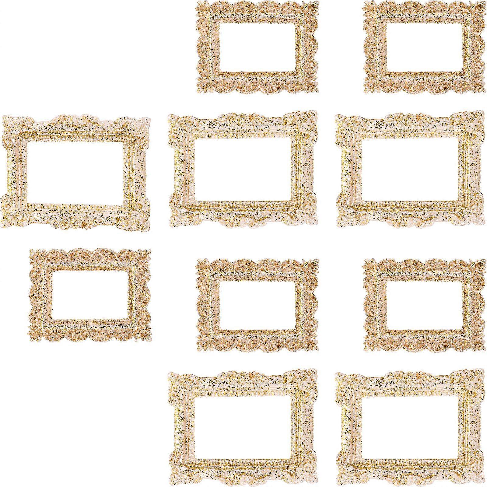 Small Picture Frames Antique Design Diy Material For Artists And Craft Enthusiasts Resin Made 10Pcs