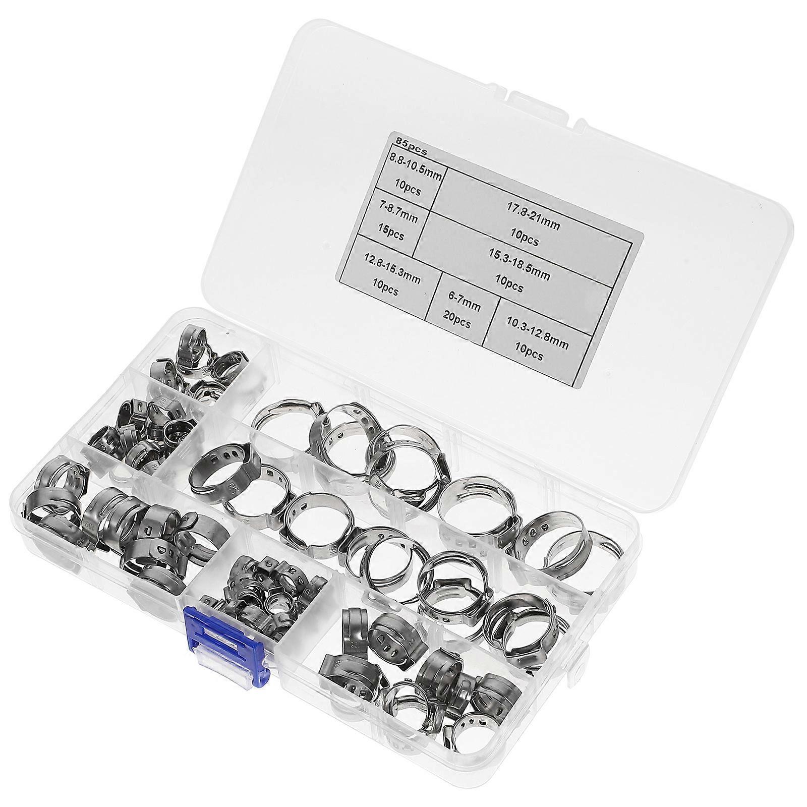 Garden Hose Clamps Assortment Heavy Duty Hose Clamp Pipe Fixing Automotive Repair Circular Stainless Steel 1 Set