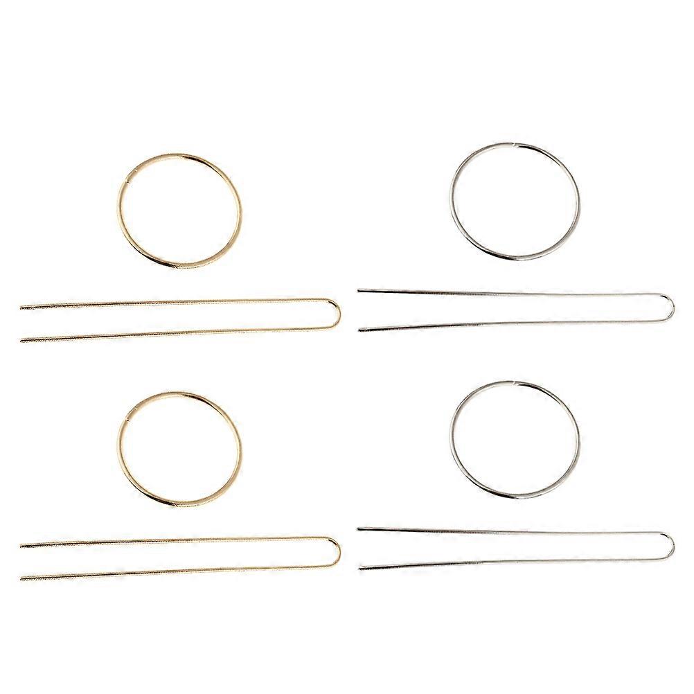 4 Sets Of U-Shaped Hair Pins Metal Hair Sticks For Work And School Assorted Color Easy To Wear Functionality