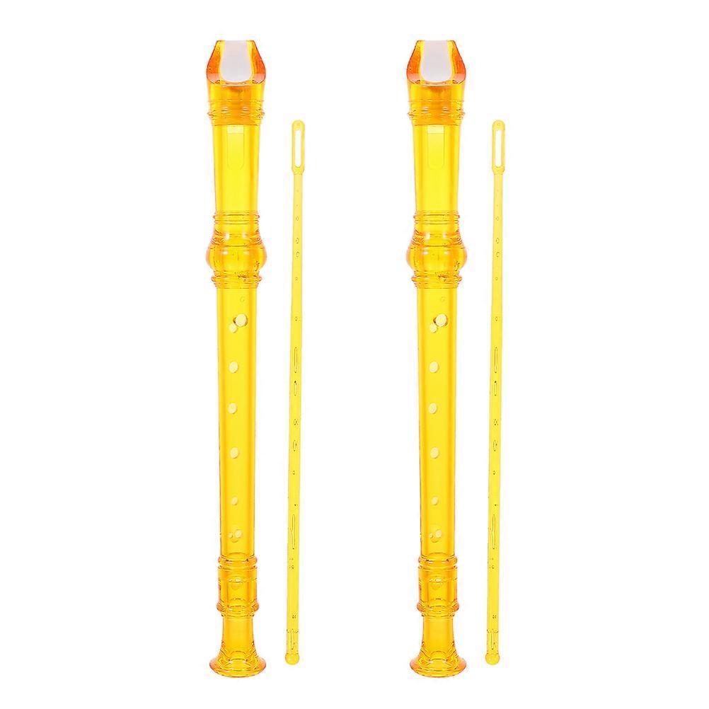 Orange Resin Kids Soprano Recorder for Beginners with Craftsmanship and 8 Holes 2 Pieces