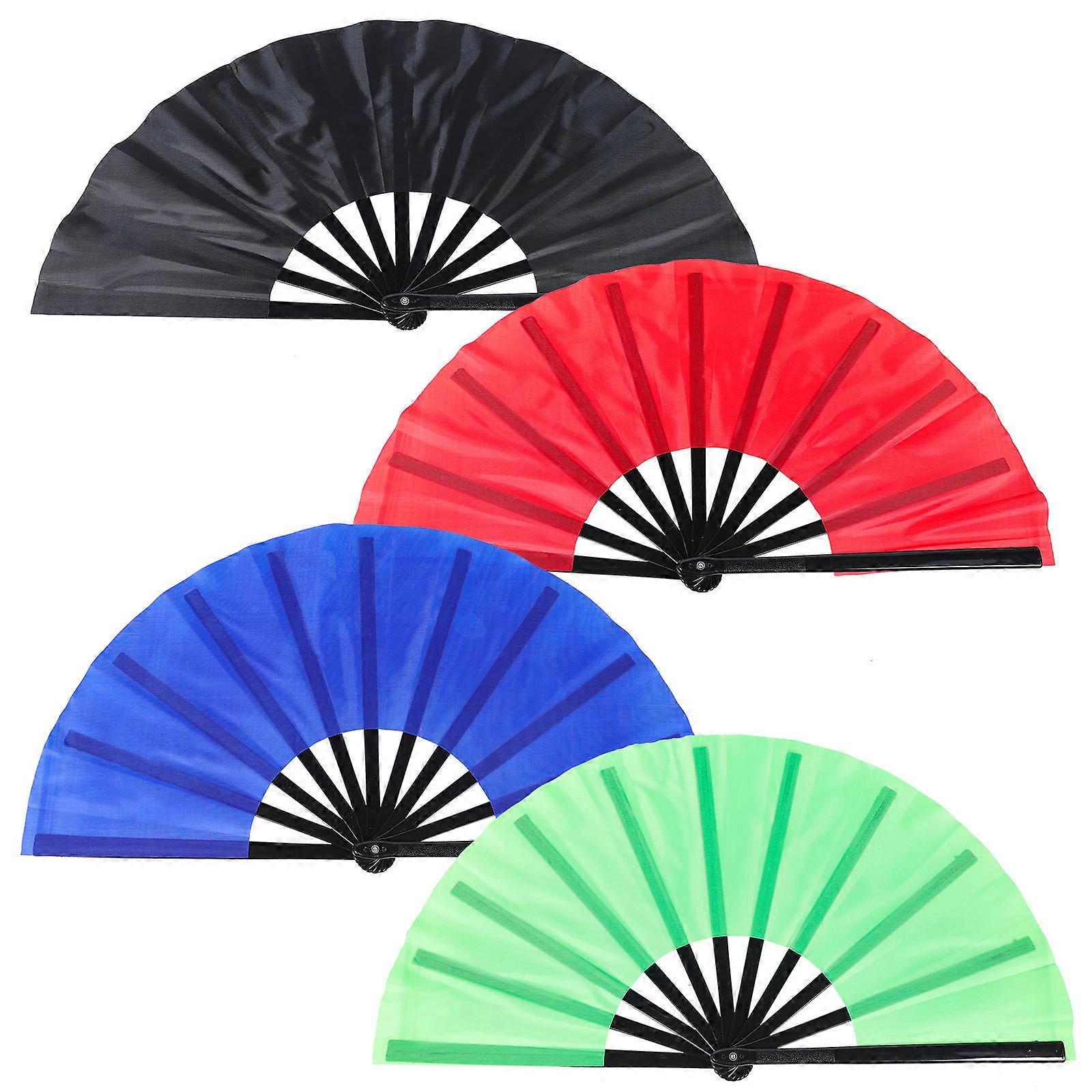 Portable Decorative Performance Fan for Arts Dance with Assorted Color 4pcs