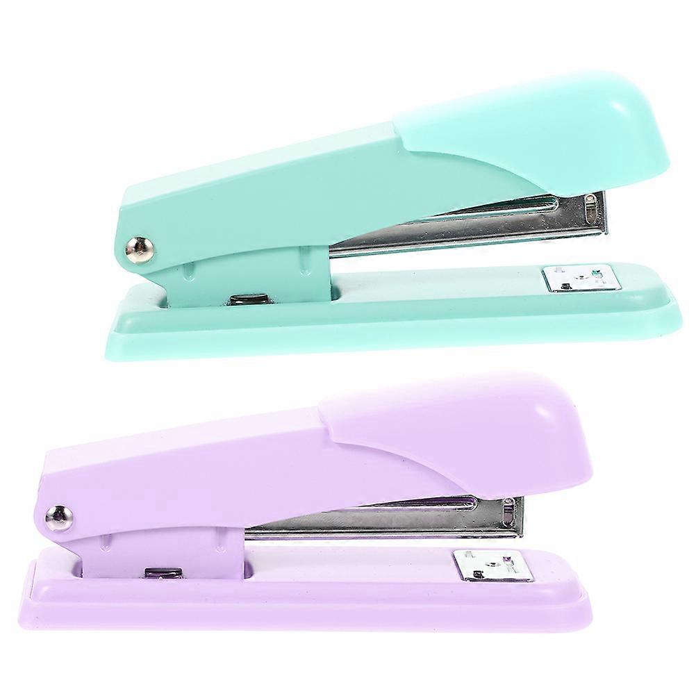 Staplers Office Heavy Duty Metal Desk Professional Design Mint Green Stapling 2Pcs