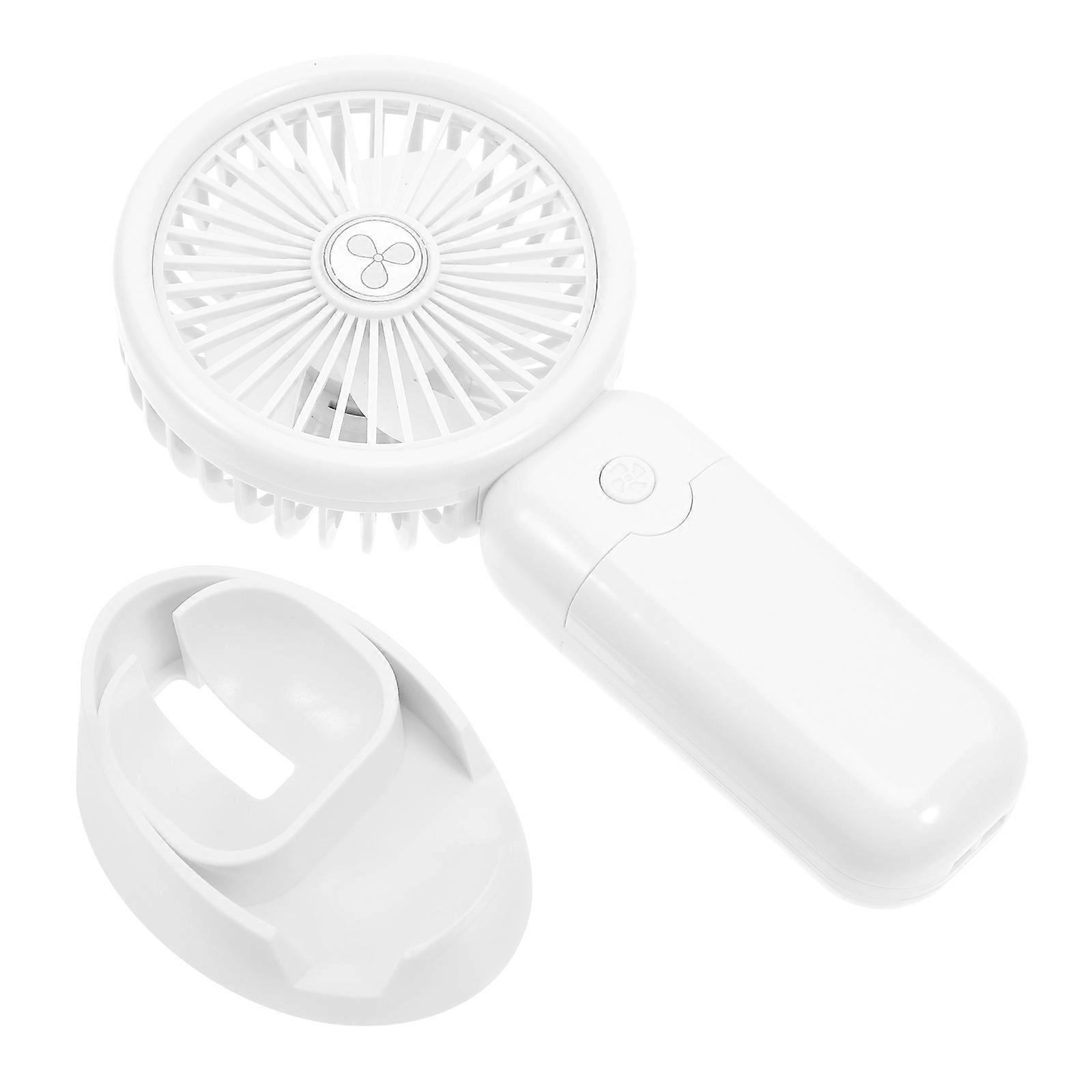Portable Handheld Fan for Outdoor Use USB Rechargeable with 3 Speeds Compact ABS White