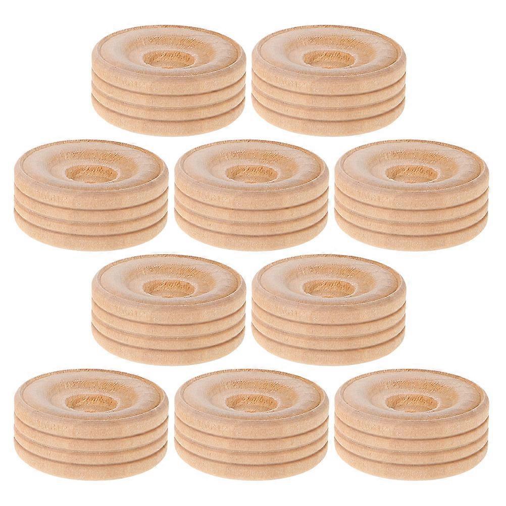 10 قطع عجلات خشبية صغيرة للحرف اليدوية ، عجلات بديلة للسيارات النموذجية ، تصميم مضغوط قوي للأنشطة الإبداعية