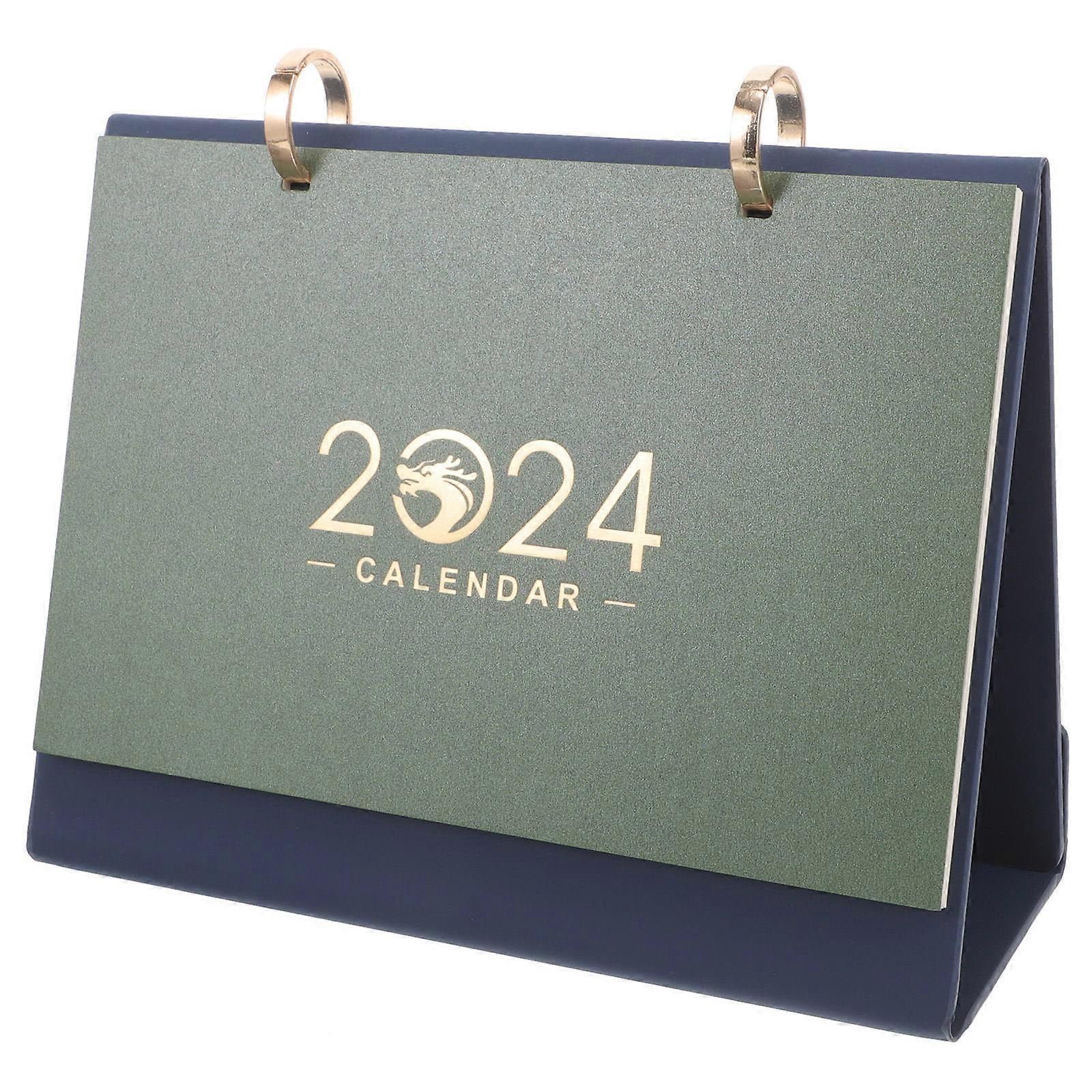 Year Calendar Desk Calendar for Desktop Use with Double Wire Binding