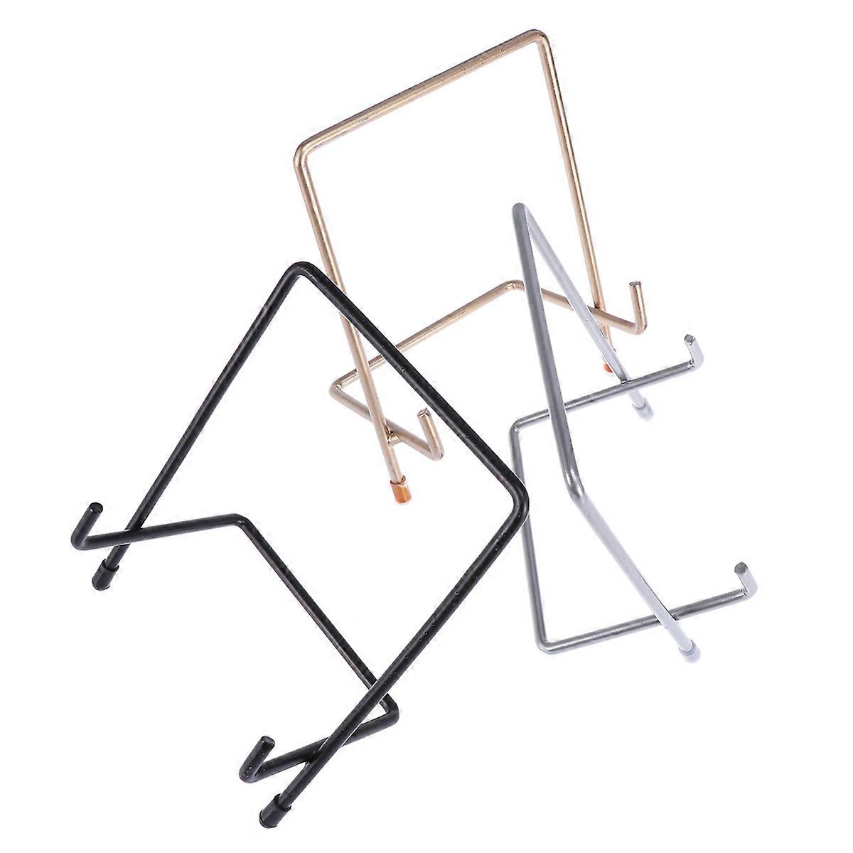Geometric Iron Stand for Book Journal Dish Display Stable Corrosion Resistant 3PCS