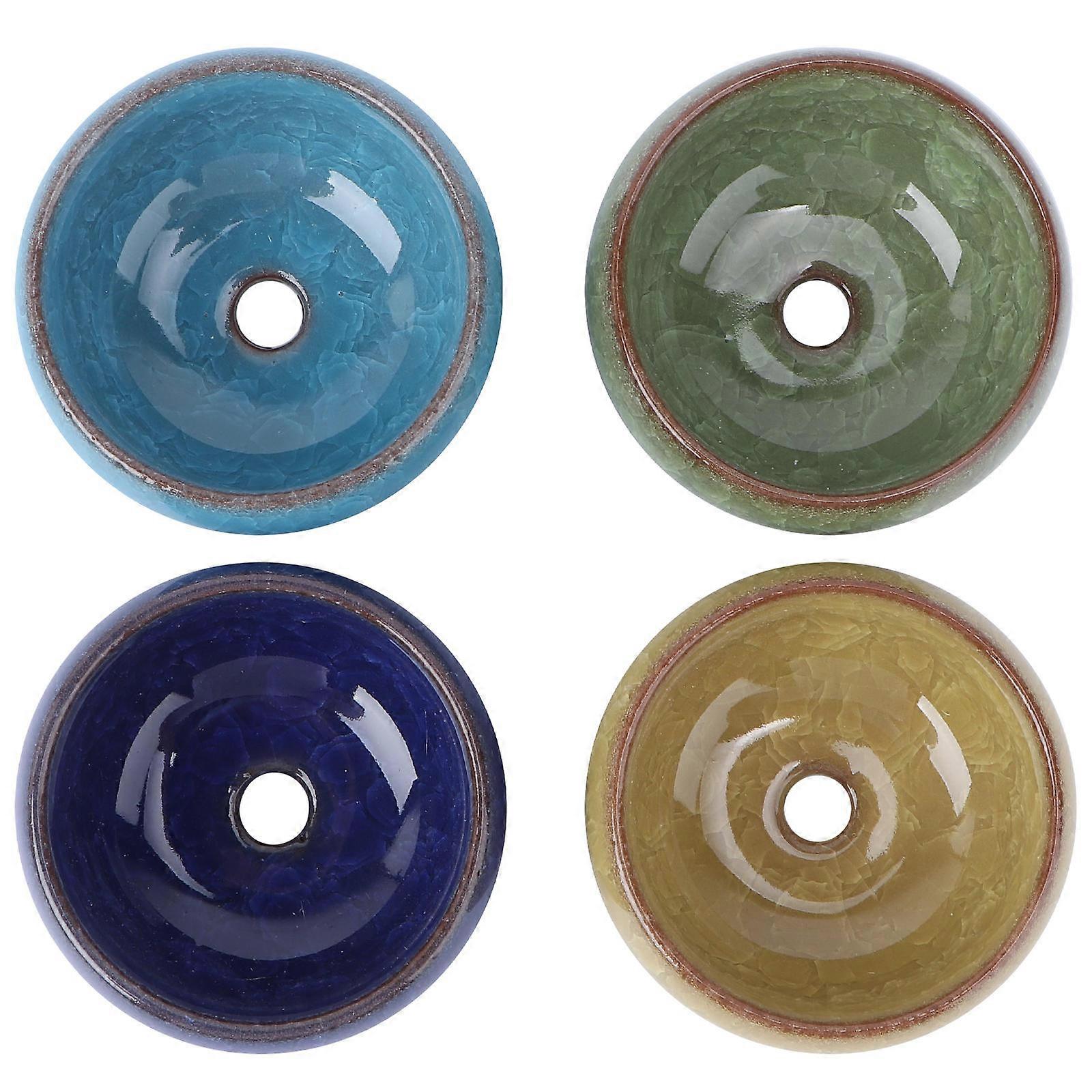Ceramic Succulent Flowerpot for Decoration Assorted Color Lightweight Durable 4 Pieces