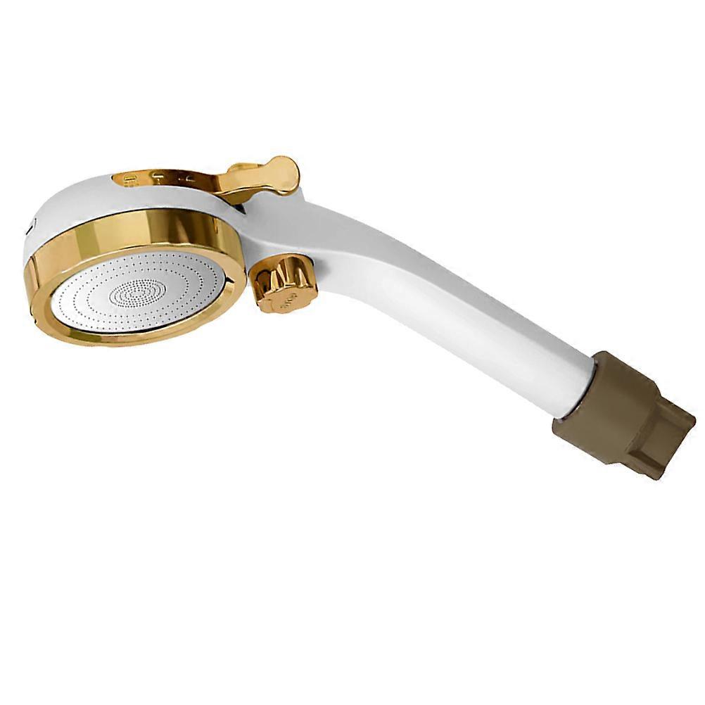 Adjustable Pressure Boosting Showerhead for Bathroom Use Golden Easy to Install Stainless Steel ABS 3 Gear Design