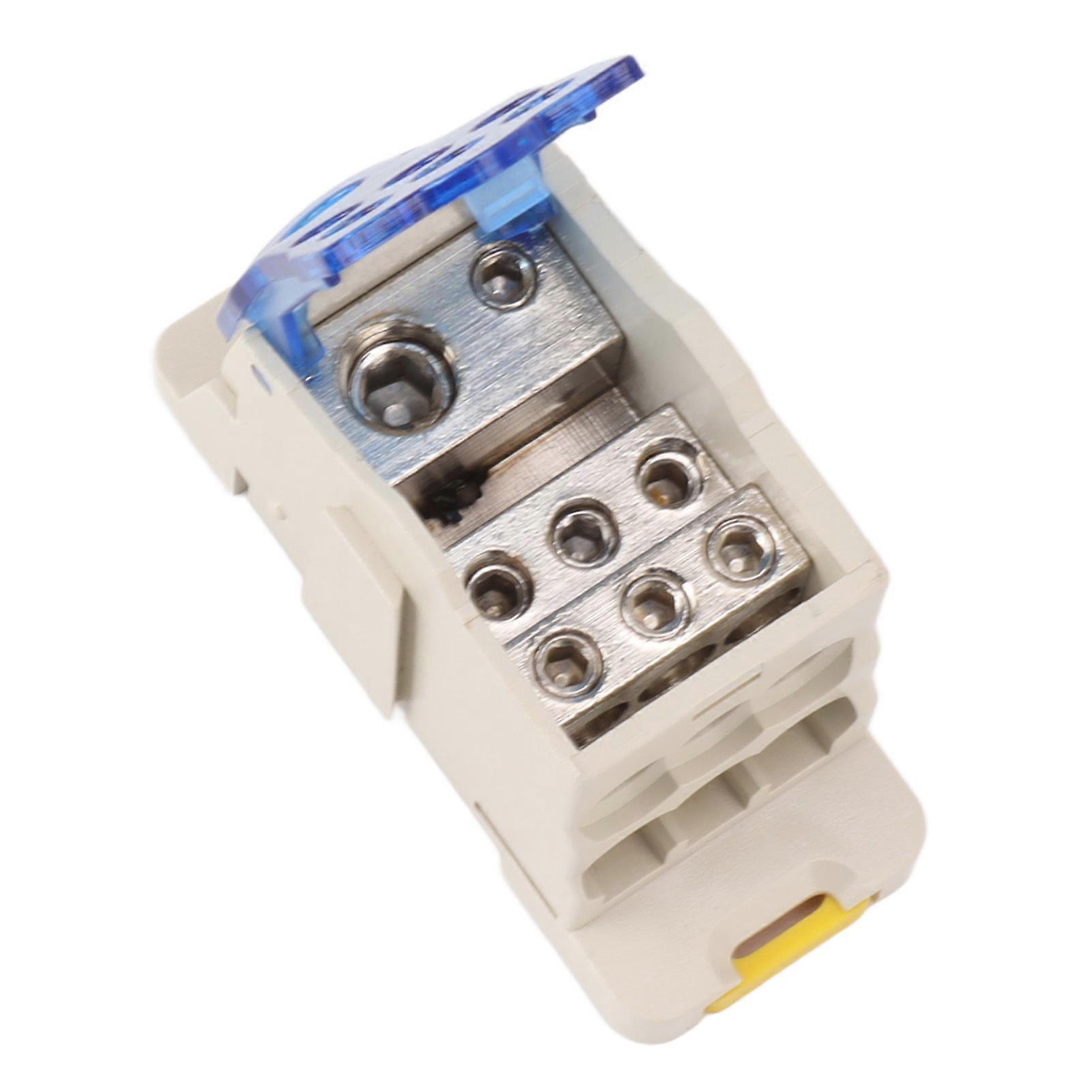 DIN Rail Power Junction Box Electrical Terminal Block Connector Distribution Box AC DC1000V 125A 
