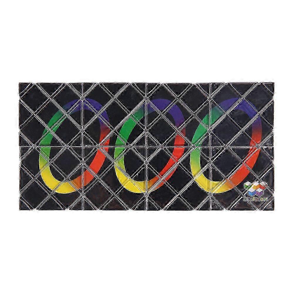 2025 8 Panels 3 Rings Magic Folding Twisty Cube Puzzle, Black