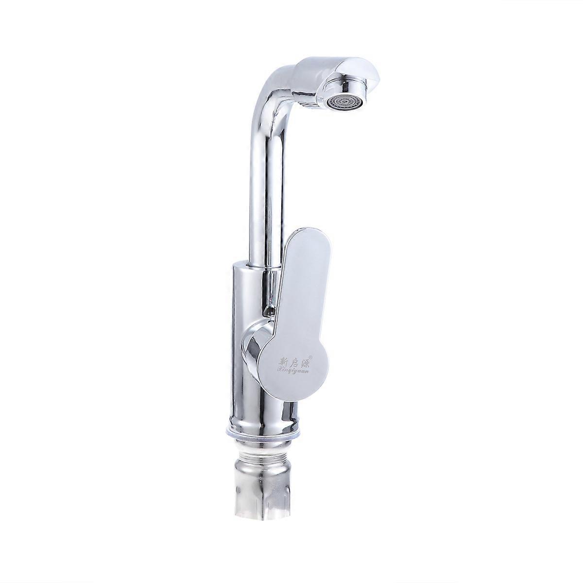 Durable Zinc Alloy Kitchen Faucet with Water Core for Effective Flow Control Silver Professional Use 7.5 Inches