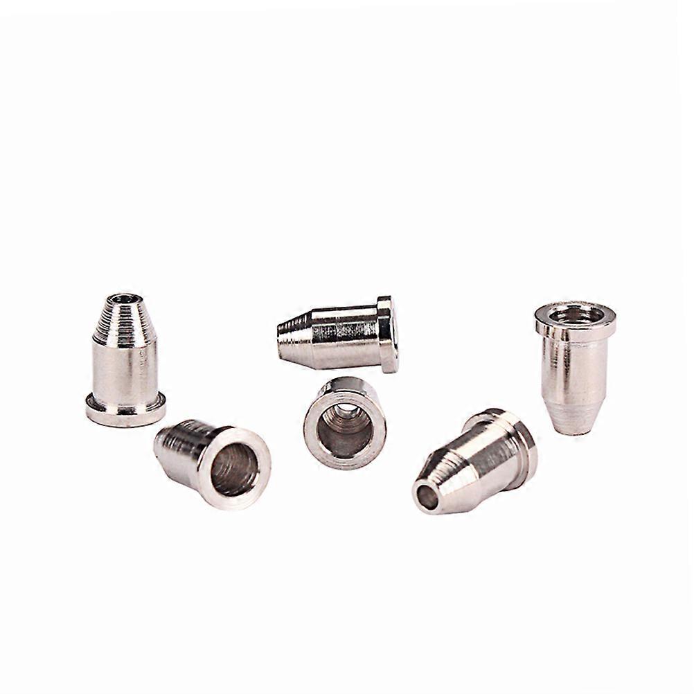 Guitar String Through Body Ferrule Metal Silver for Guitar Compatible with Bullet Strings Durability Ensured 6pcs