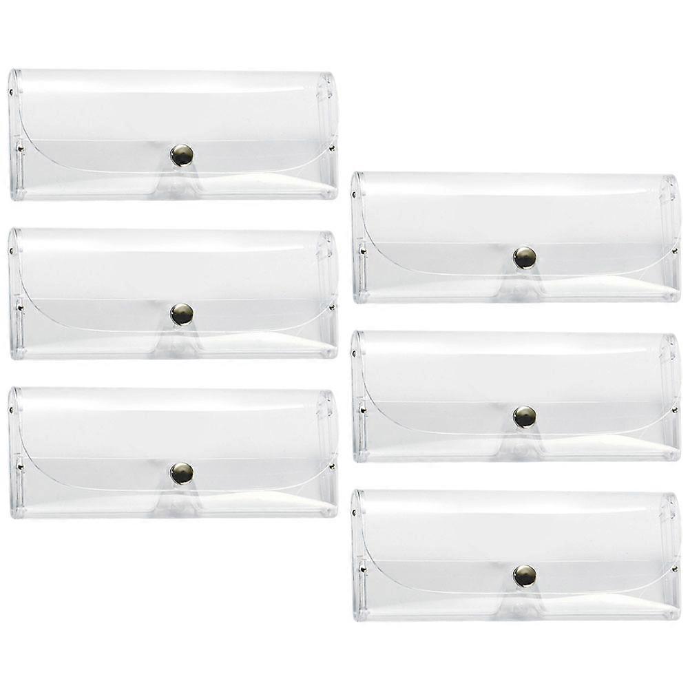 6pcs Clear Glasses Case for Sunglasses Storage Boxes with Snap Closure