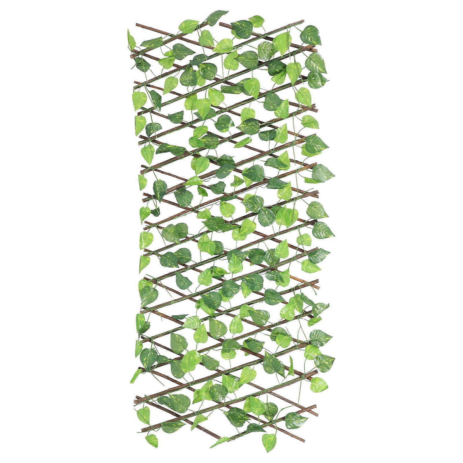 Privacy Fence Screening Stretchable Artificial Greenery Fence Outdoor 190x30cm Flexible Shape 1Set