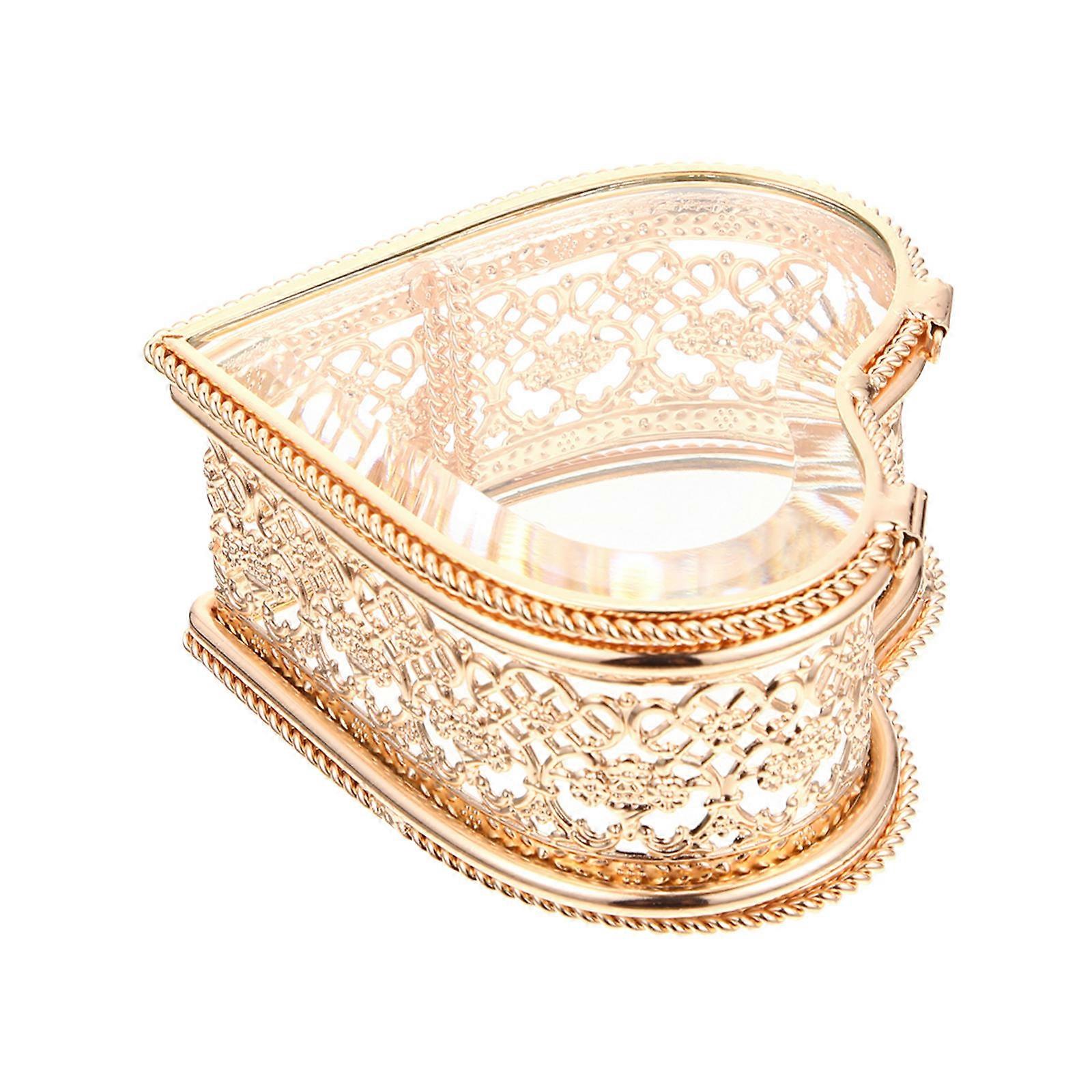 High Class Earring Organizer Box For Teens Jewelry With Dustproof Feature In Golden Color 1Pack